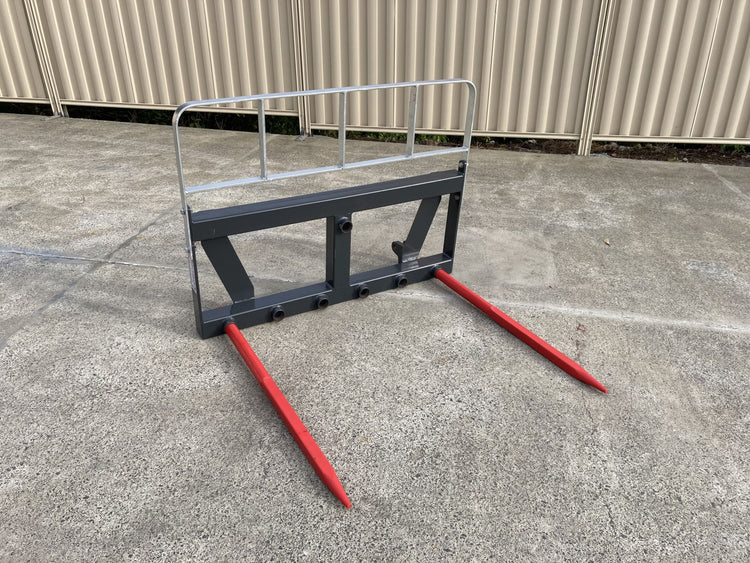 Bale forks for Eurohitch with Back rest and Conus 2 tines