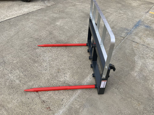 Bale forks for Eurohitch with Back rest and Conus 2 tines