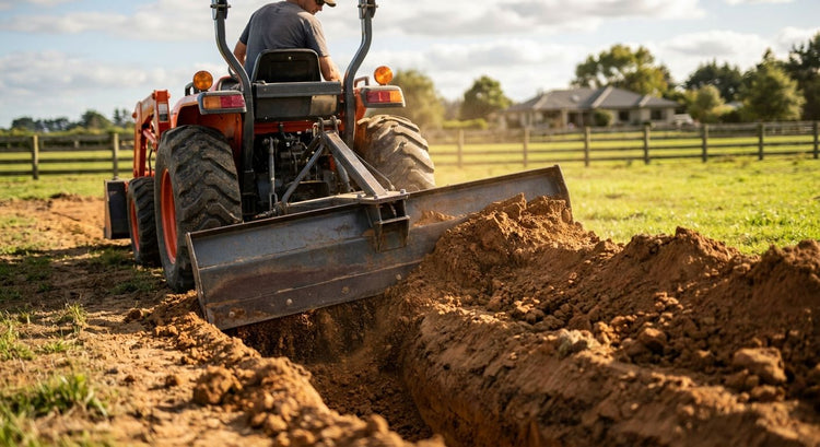Rear blades for backfilling trenches on lifestyle blocks