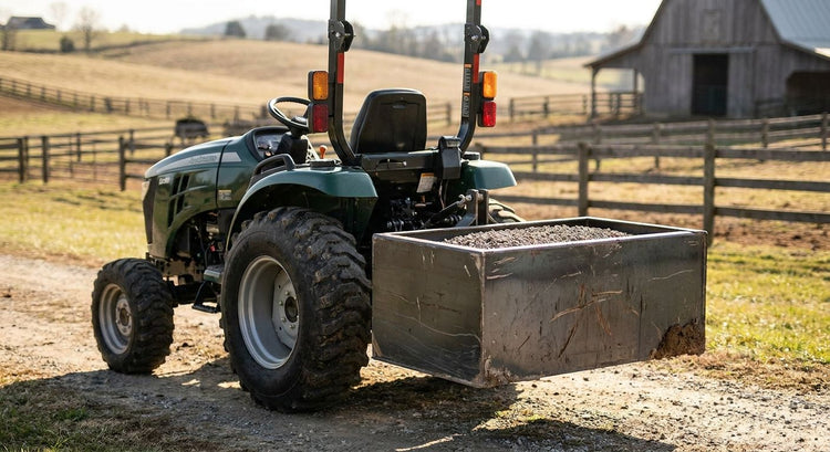 Ballast boxes for compact tractor rear weight