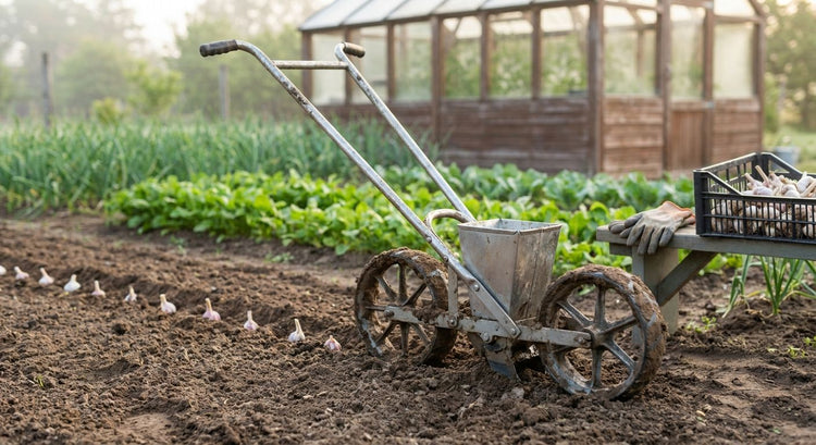 Garlic planters for small-scale market gardens