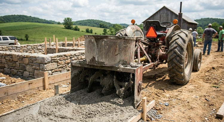 PTO concrete mixers for rural building projects