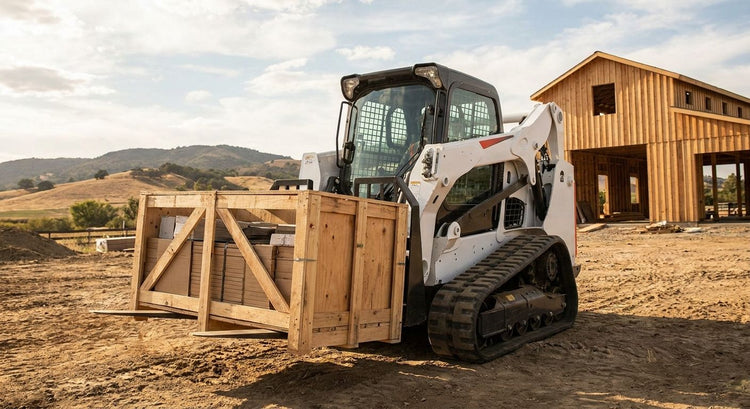 Pallet forks for material handling on rural building sites