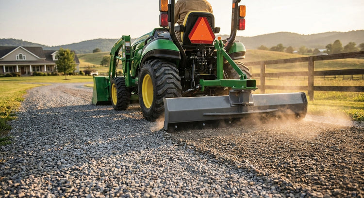 How to use a tractor grader blade for driveway maintenance