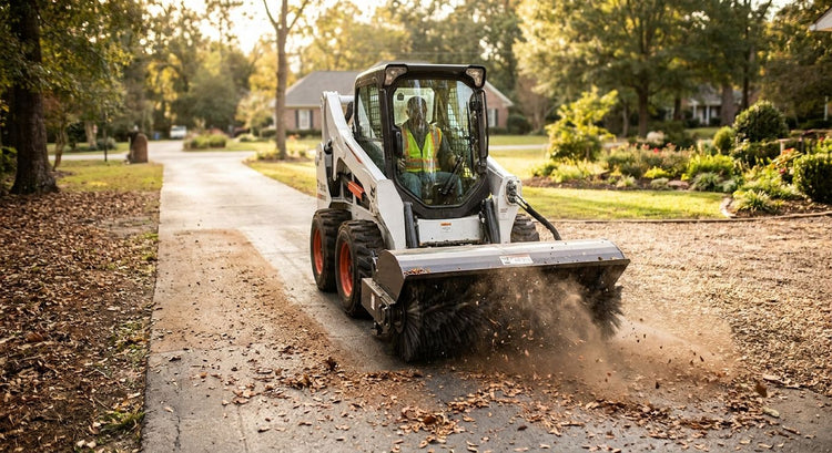 Best skid steer broom sweeper for clearing yards and driveways