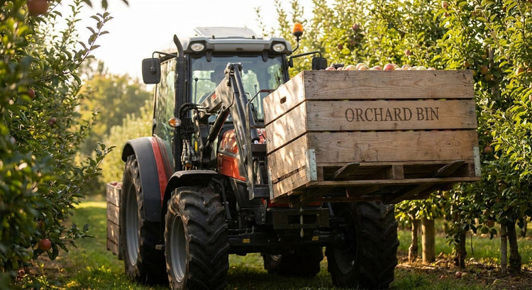 Pallet forks for orchard bin handling