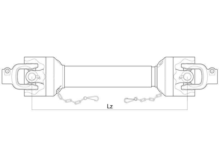 PTO Shaft A6, 860mm, 1-3/8" 6 Spline Both Ends