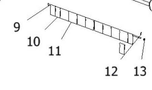 Shield Hanging Rod 1280mm – Hanmey EFGCMZ125 Flail Mower