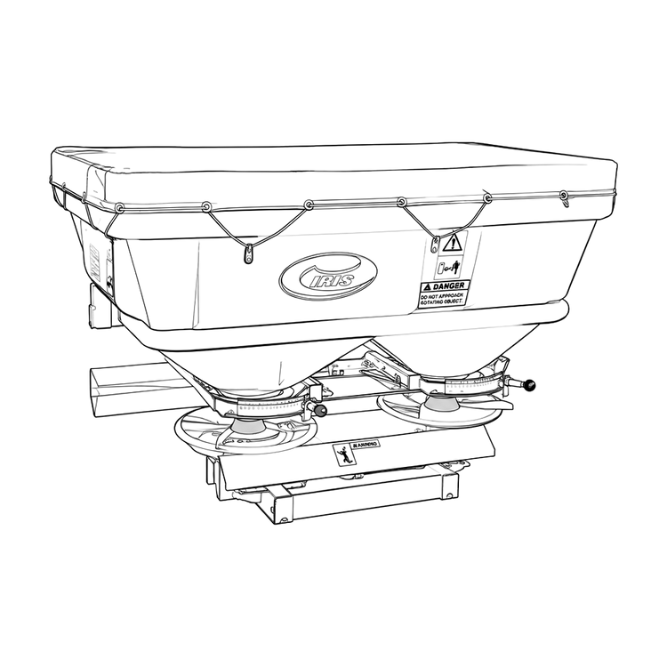 Twin Disc Fertiliser spreader 1300L — outline illustration
