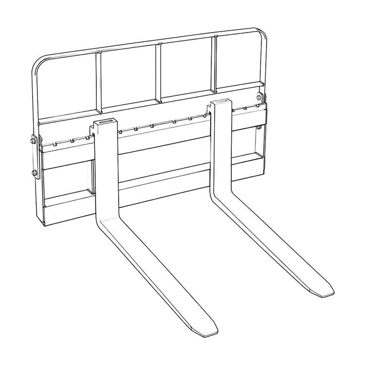 Pallet forks 2500Kg Blank Fitment — outline illustration