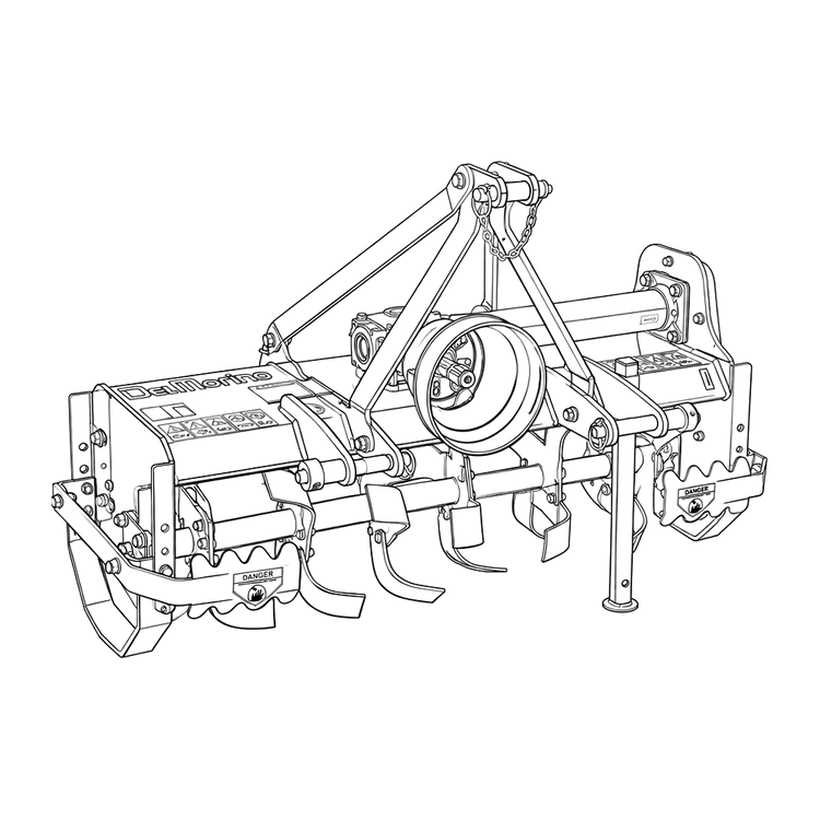 Del Morino Tango 1.25m Rotary Hoe — outline illustration