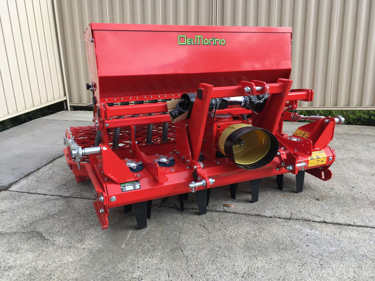 Rotex M150 power harrow with seeder and Roller
