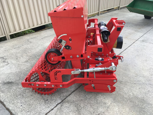 Rotex M150 power harrow with seeder and Roller